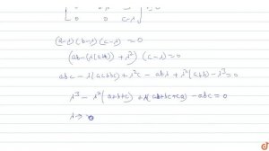 If  `x^3-6x^2 + 11x-6 = 0` is characteristic equation of matrix A, then