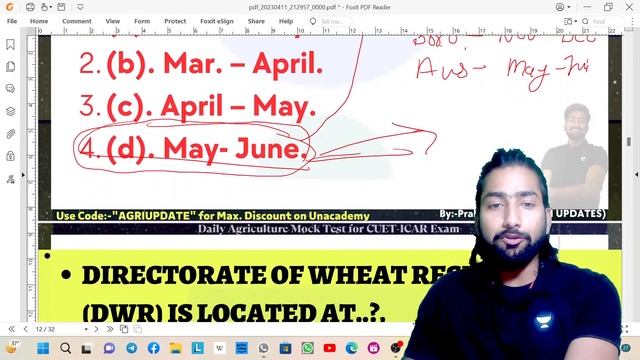CUET ICAR UG Preparation 2023 | Crop Cultivation MCQ - 1 | Agronomy Mock Test | Prabhat Singh