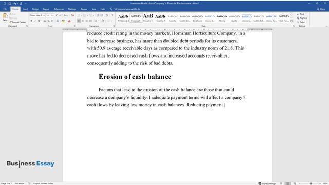 Horniman Horticulture Company's Financial Performance - Essay Example смотреть онлайн