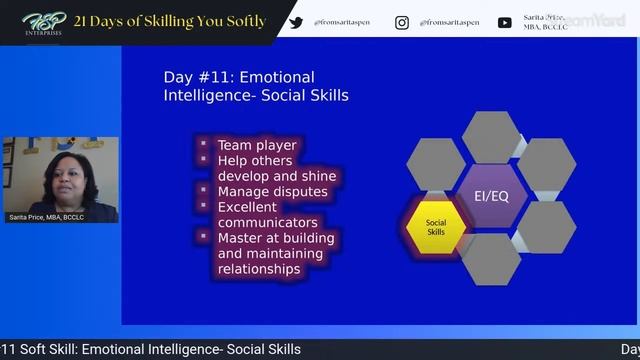 21 Business Days of Skilling You Softly Day 11 Soft Skill: Emotional Intelligence- Social Skills