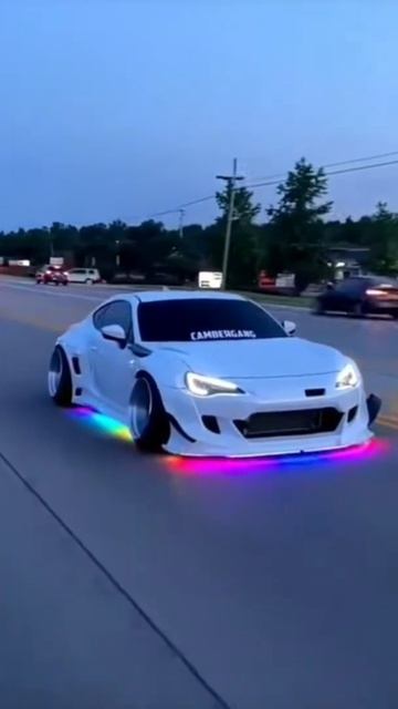 car with neon lights beautiful