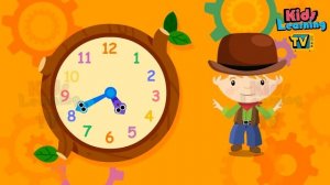 Clock Song | Time Songs There's a Neat Little Clock | Animated Nursery Rhyme in English