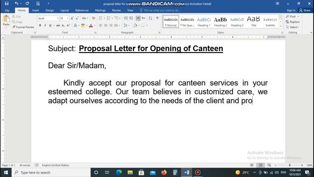 Business Proposal Letter for Canteen Services | Application for opening of Canteen in School смотреть онлайн
