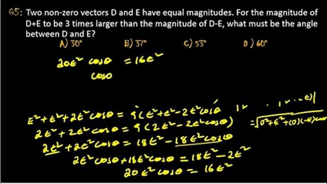 Solved entrance exam from grade 11 physics Unit 2 Vector