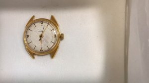 Мужские наручные часы Алмаз СССР ЧЧЗ 18 камней позолоченные