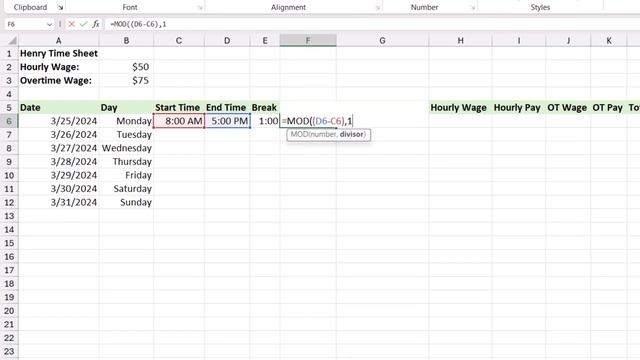 How to Calculate Overtime in Excel - Tutorial