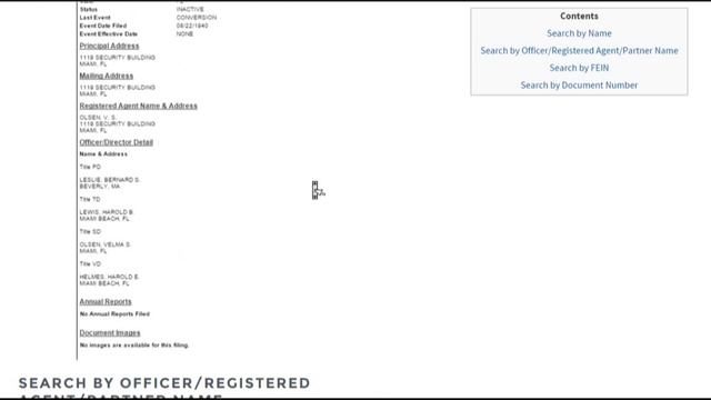 Florida Business Entity Search | Corporation | LLC | Partnership смотреть онлайн