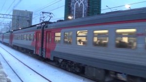 Электропоезд ЭТ2М-113 сообщением "Тверь - Москва-Ленинградский вокзал", платформа Останкино (МЦД-3)