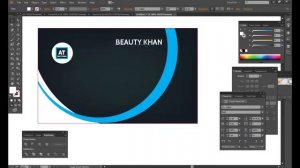 Adobe Illustrator Tutorial :  How to make Clean  Cyan Black Theme Business card