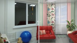 Эскизный проект оформления японскими панелями гостиной комнаты