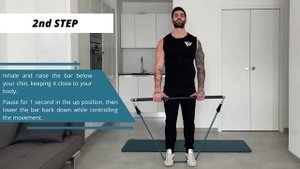 UPRIGHT ROW with RESISTANCE BANDS + BAR