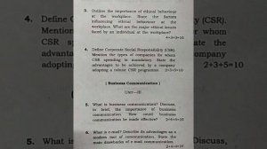 Business Ethics and Communication (General) 4th Semester 2022 Tripura University Question Paper