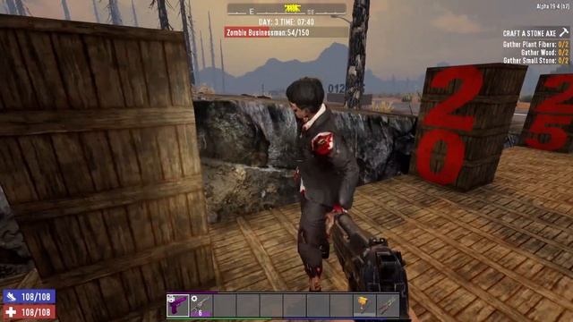 7 days to die A19 - SMG turret vs business zombie смотреть онлайн