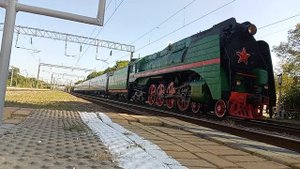 прибытие паровоза П36-0031 с туристическим поездом сообщением Таганрог-Ростов последний рейс