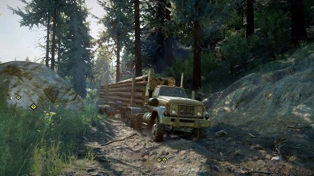 GMC 9500 - доставка длинных бревен. SnowRunner. 3 сезон.