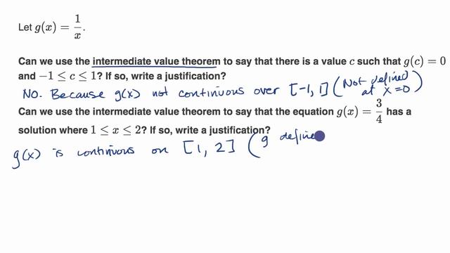 Justification with the intermediate value theorem: equation | AP Calculus AB | Khan Academy смотреть онлайн