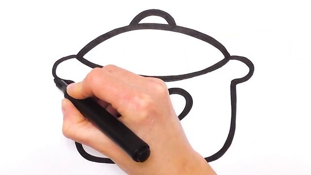 Учимся рисовать / Как нарисовать кастрюлю / Learn to draw / How to draw dishes for kids смотреть онлайн