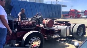 Sound test of the 18-liter v8 engine of the Iveco truck