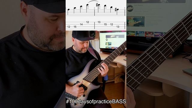 #100daysofpracticeBASS упражнение - арпеджио минорного и доминантового септаккордов по полутонам.