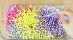 Слайм с разноцветными шариками - Слаймы в кондитерских пакетах! Самое приятное видео со слаймом ★ AS