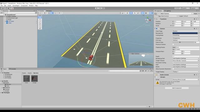 Lesson 21) Adjusting camera position - Unity Game Development Tutorial For Beginners - Hindi/Urdu