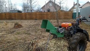 Самодельный измельчитель веток для мотоблока.