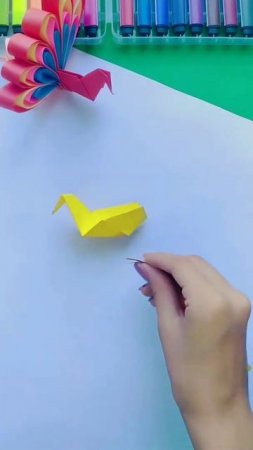 peacock made of colored paper || павлин из цветной бумаги #shorts