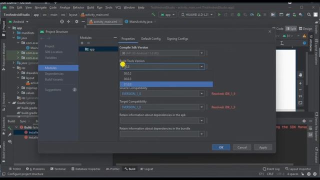 Installed Build Tools revision 31.0.0 is corrupted. Remove and install again using the SDK Manager.