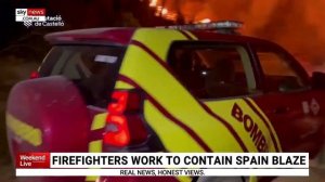 Firefighters in Spain battle to control huge blazes across the Valencia region