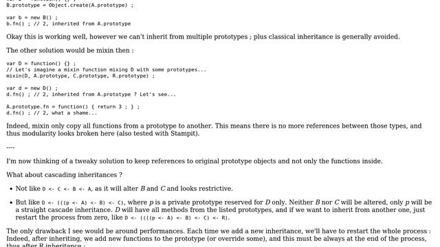 Software Engineering: JavaScript extend vs mixin