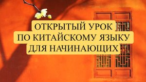 Эфир "открытый урок для начинающих" | Китайский язык