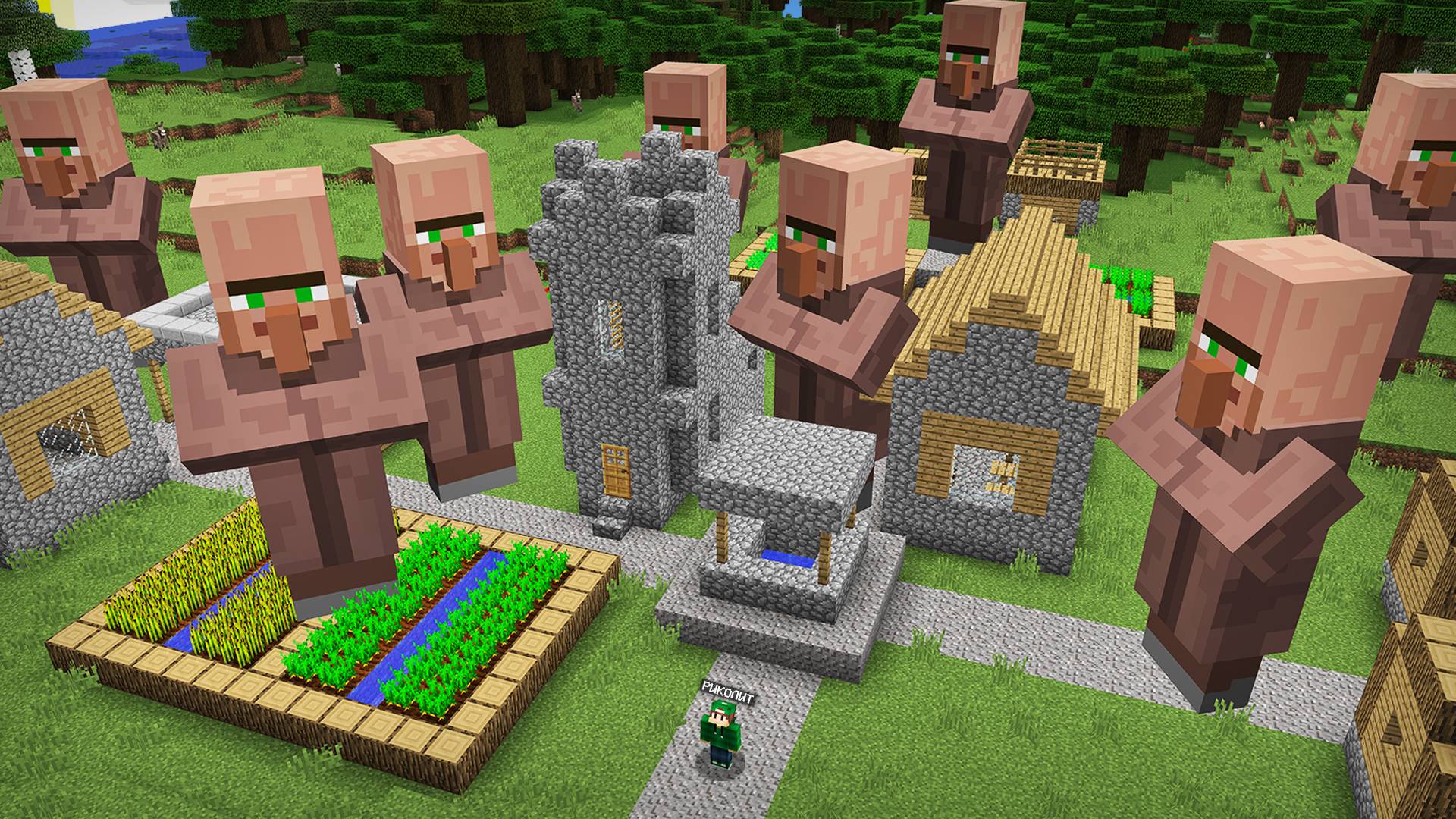 ТЕПЕРЬ У НАС В ДЕРЕВНЕ ЖИВУТ ГИГАНТСКИЕ ЖИТЕЛИ В МАЙНКРАФТ | Риколит Minecraft