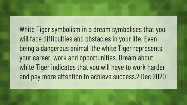 What does the White Tiger symbolism?