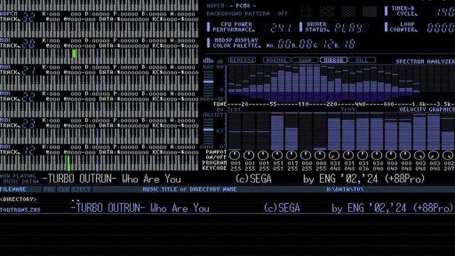 TURBO OUTRUN(AC) BGM: Who Are You  (by X68000 emu w/ SC88Pro)