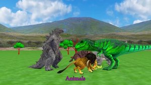 Paint Animals Cow Tiger Lion Baku Panther Hippo Fountain Crossing Transformation Cartoon