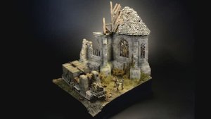 WW1 Ruin Church -  Diorama 1/72