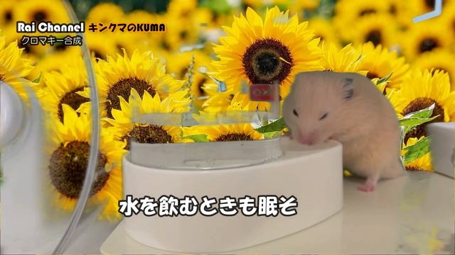 ハムスター固まる様子を観察（ウインク・カメラ目線・水飲みシーンが可愛い）ハムスター固まる【ハムスターフリーズ】ハムスター水飲み"ハムスター可愛いシーン"