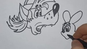 how to draw a Wolf and Hare, Nu, Pogodi, рисуем волка и зайца, Ну, погоди