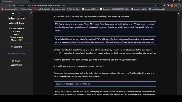 nsfw game streaming playing inheritance. day one.