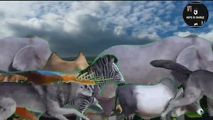 animal stampede || video animated || zebra, wolf, elephant, dinosaur, monkey, horse, giraffe ....