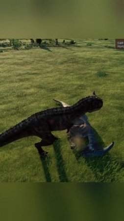 Carnotaurus Head Butts Parasaurolophus They Go Flying! In Jurassic World Evolution 2 #shorts