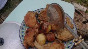 Как я в первый раз готовил мясо с картошкой в казане и что из этого вышло...