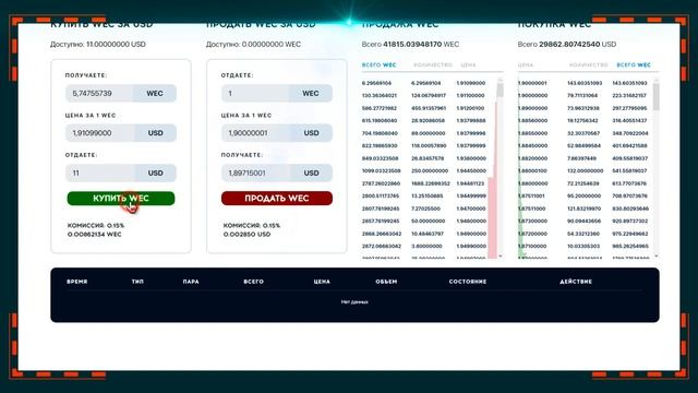 ProfitBot - пополняем криптой WEC