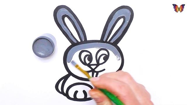 Как легко нарисовать зайчика / Раскраска ЗАЙЧИК для детей / Раскраски малышам смотреть онлайн
