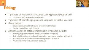 Patellofemoral Pain Syndrome - NPTE Prep