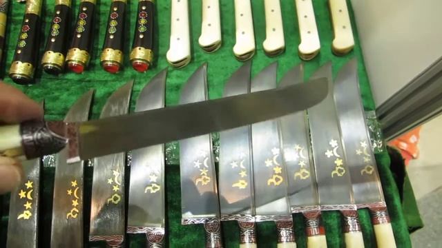 Традиционный узбекский пчак с национальным рисунком! Клинок ШХ15! Рукоять  натуральная кость! Склад