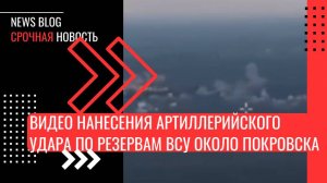 Видео нанесения артиллерийского удара по подтягивающимся к Покровску резервам ВСУ.