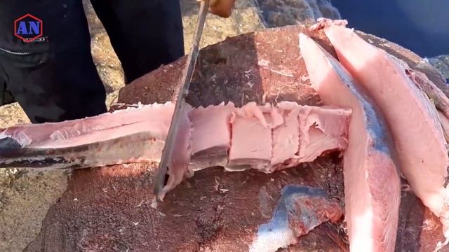 Atraksi Potong Ikan Tuna di Bibir Pantai