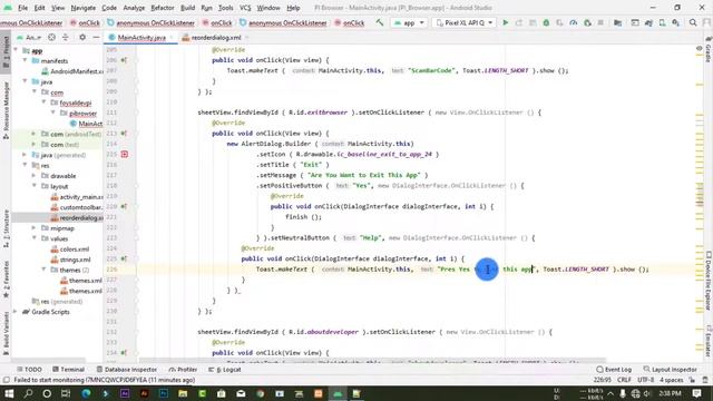 Exit Confirmation Dialog Box For Browser Application - Android Studio Tutorials Part 13