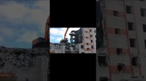 Снос жилого здания в Костомукше Demolition of a residential building in Kostomuk (2)